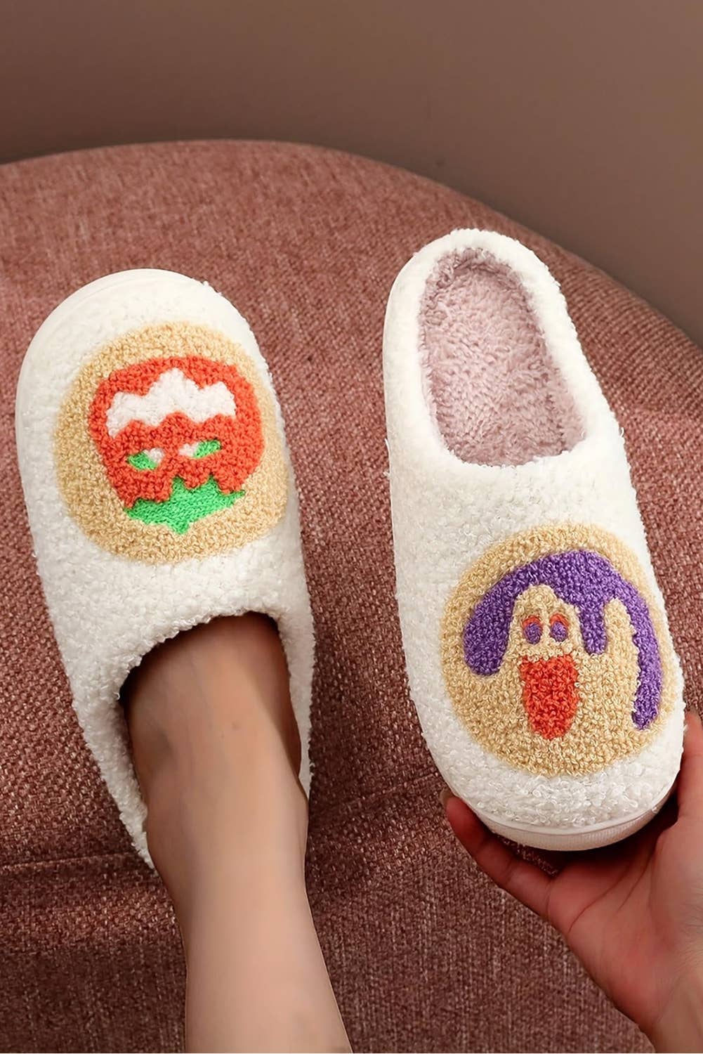 Halloween Pumpkin Plush Winter Home Slippers