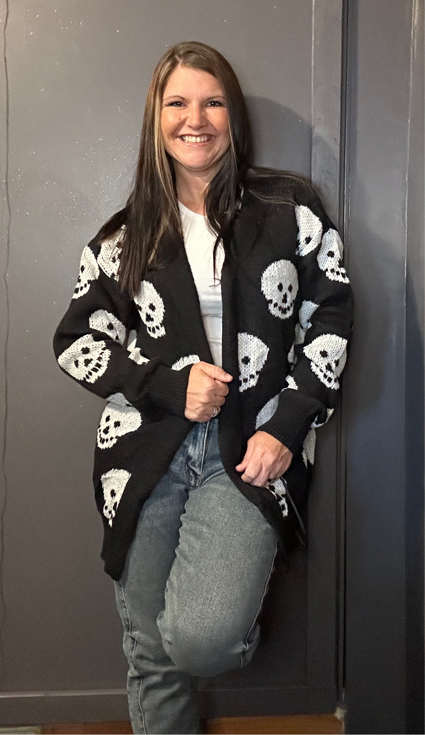 Halloween Print Knit Cardigan
