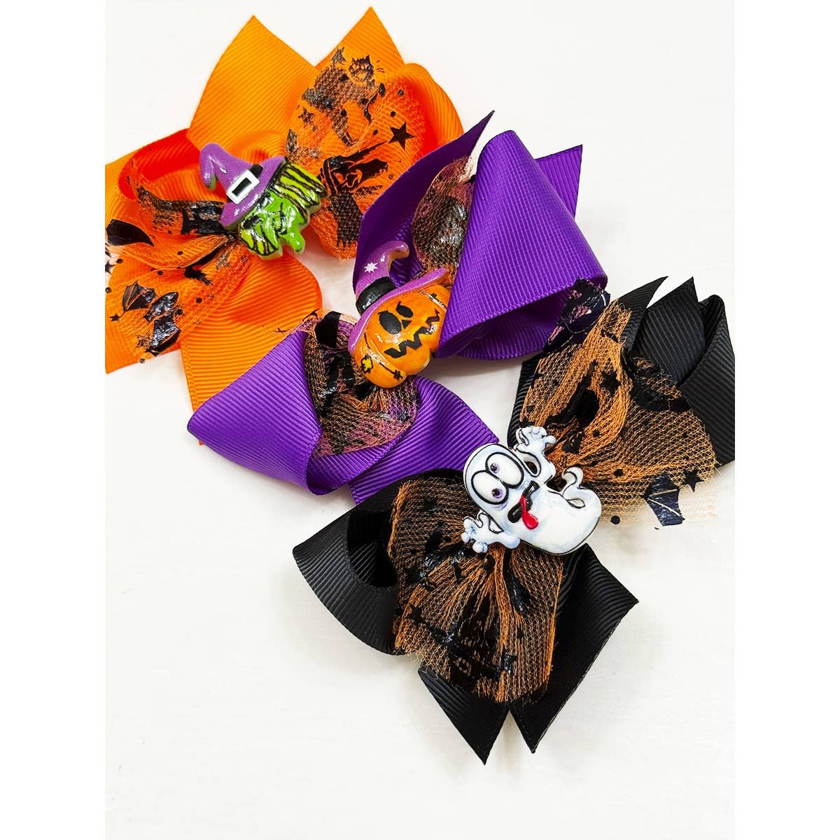Halloween Theme Hair Bow Clip Set