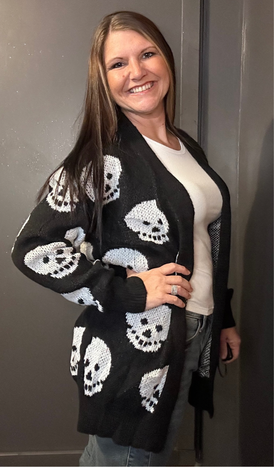 Halloween Print Knit Cardigan