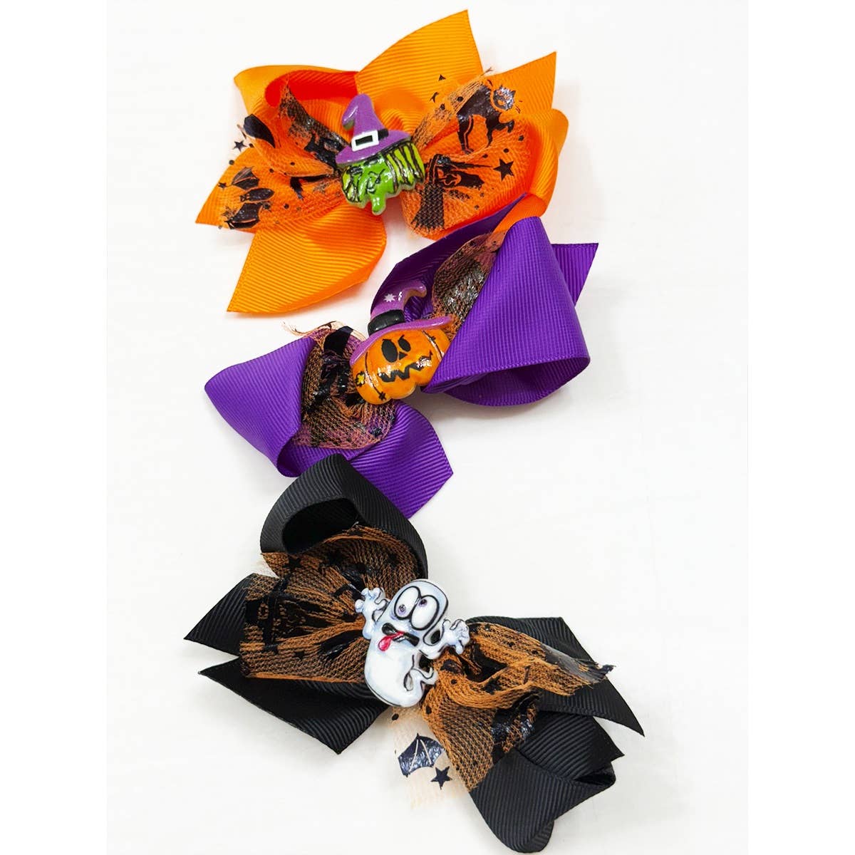 Halloween Theme Hair Bow Clip Set