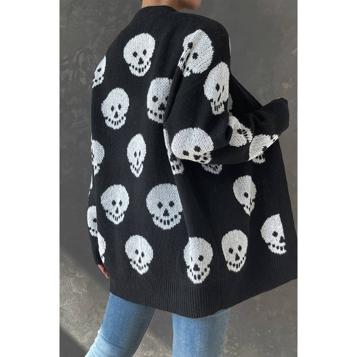 Halloween Print Knit Cardigan